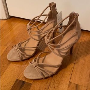 Strappy nude heels